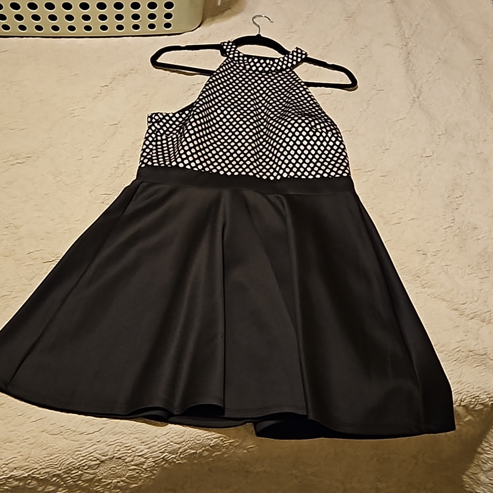 Xl Black and silver racerback dress